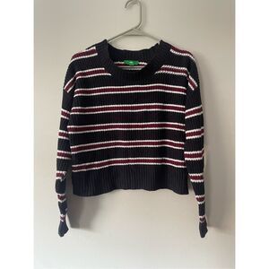 Dip Small Womens Navy and Red Striped Knit Sweater NEW